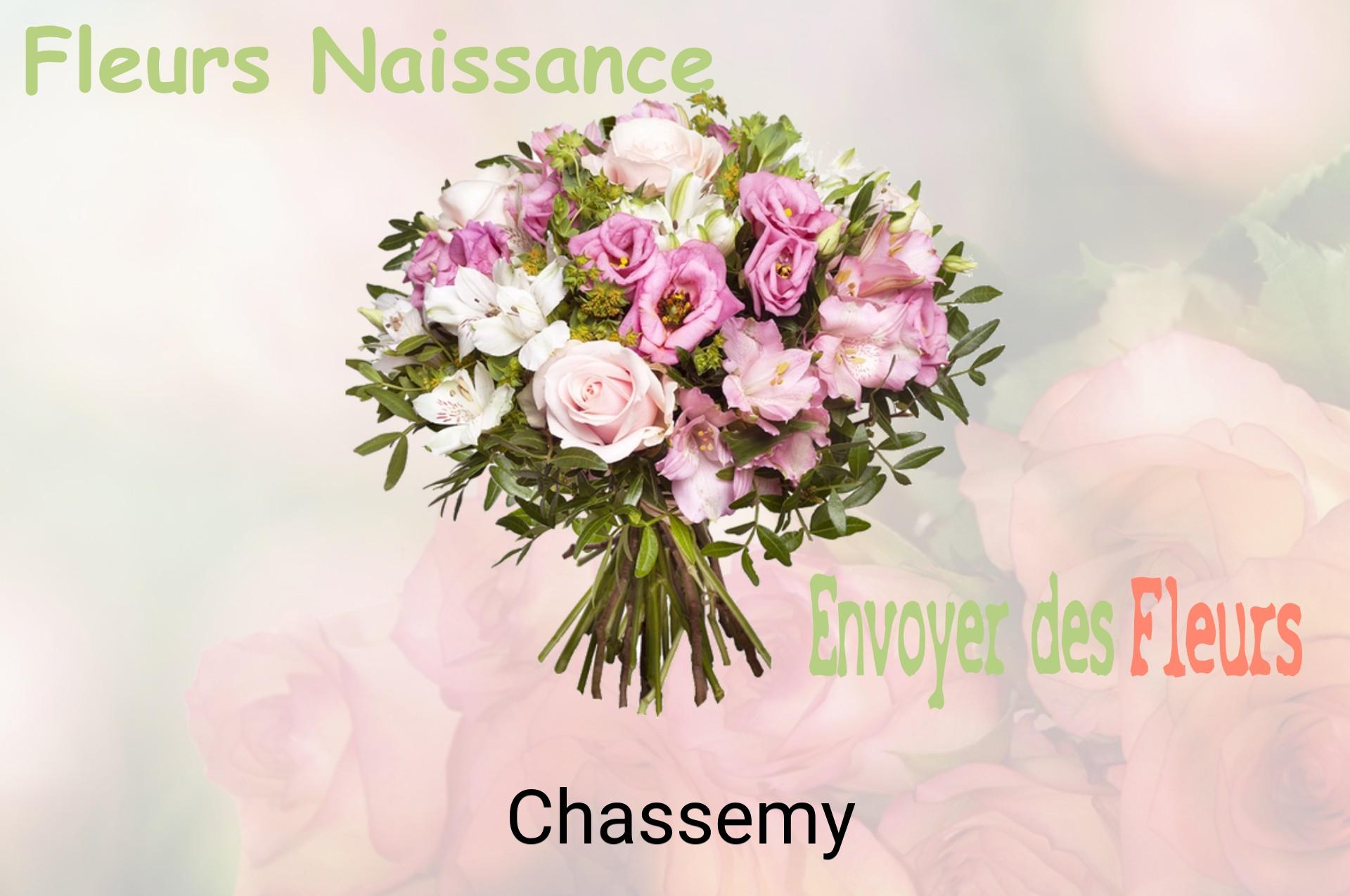 Bouquet de fleurs de naissance livré à Chassemy